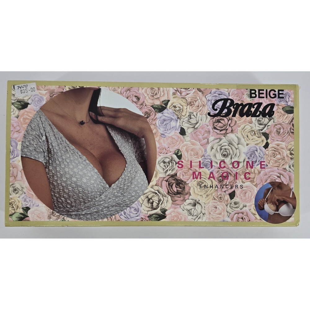 Braza Beige Silicone Magic Bra Inserts Enhancers Cleavage Fullness Night Out